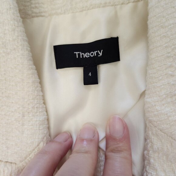 Theory women's cream colored blazer in size 4 - Picture 5 of 10